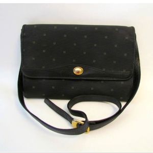 Vintage Monet Monogram Shoulder/Clutch/Handbag, Black & Gold